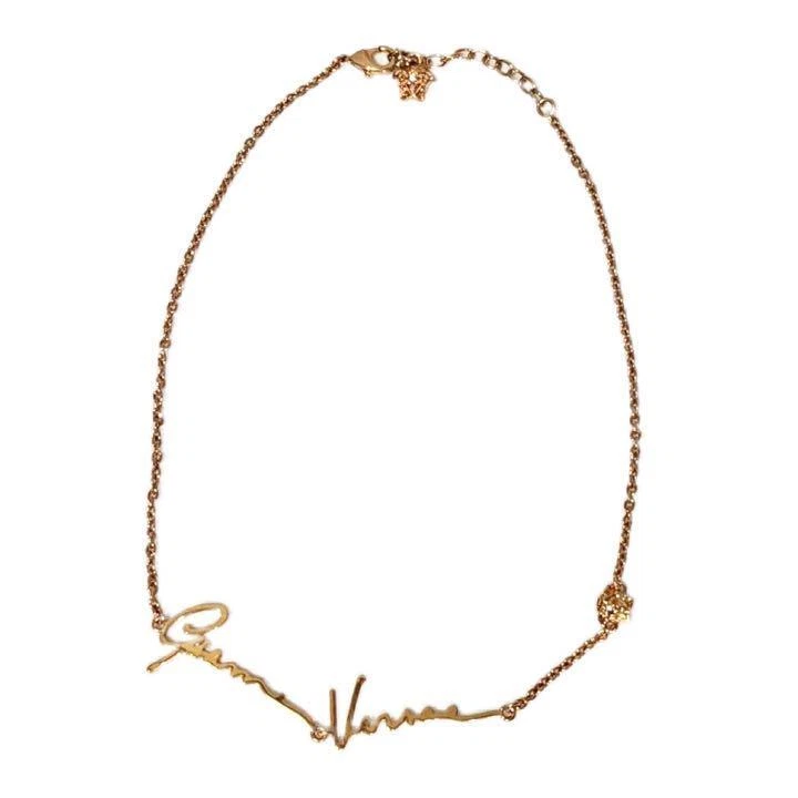 Collana versace oro firma logo Medusa inutilizzata unisex con scatola accessori autentica