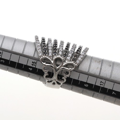 Elegant Mehrfarbig Mit Weiß Cz Multiband Ring IN Silberfarben - 7 Reihen Design - Bild 52 von 70