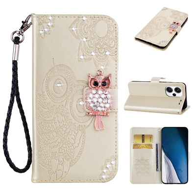3D Bling Gemustert Handy Tasche Schutz Hülle Etui Schale Wallet Case Cover YK