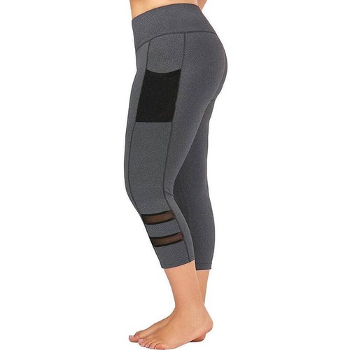 Leggings donna 3/4 Capri leggings corti sport yoga fitness pantaloni jogging - Foto 16 di 23