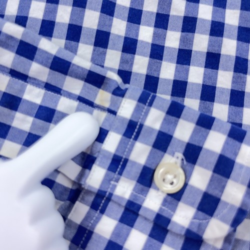 Ralph Lauren Shirt Men XL Blue Button Up Blake Two Ply Poplin Gingham Check A97* - Picture 8 of 14