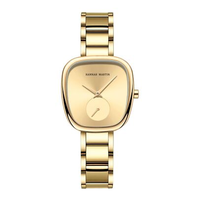 Damen Frauen Armbanduhr Wasserdicht Edelstahl Elegante Quarzuhren GOLD