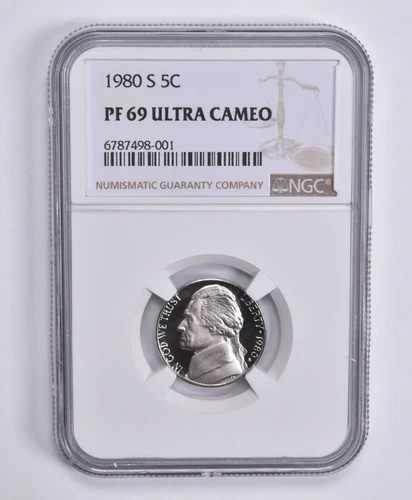 PF69 UCam 1980-S Jefferson Nickel NGC Brown Lbl