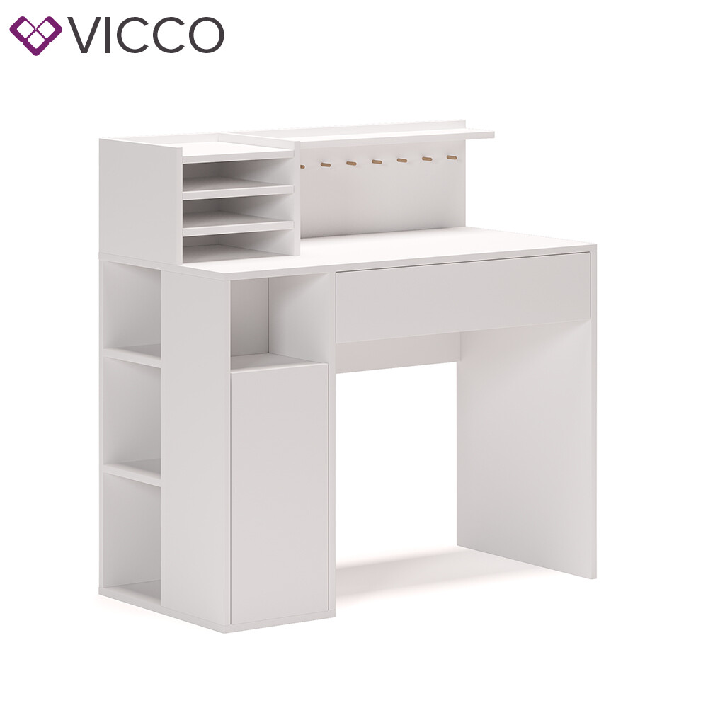 Table de travail Vicco compacte avec rangements pour petits espaces - 2