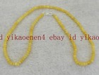 2x4mm Yellow Jade Faceted Rondelle Gems Beads Necklace 14-36" Silver Clasp
