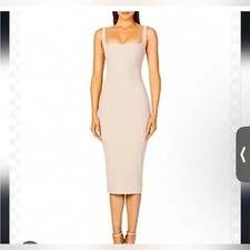 NET Nookie Revolve Rendezvous Nude Midi Dress Large