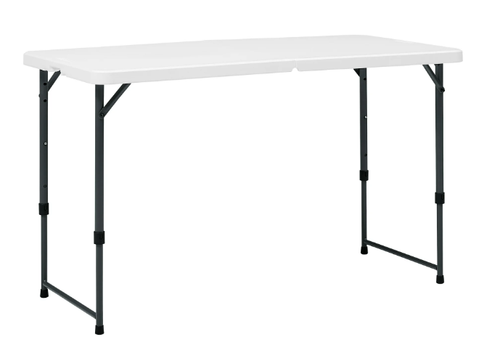 Mainstays White 4-Foot Adjustable Height Folding Plastic Table, Easy Fold - Picture 2 of 17