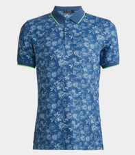 G/Fore Men's Large Peony Sketch Banded Sleeve Tech Jersey Golf Polo MSRP 120