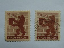 BBRA 10 Pf Marke (**), Berliner B&auml;r, 1945, Mi 4 A wb z, PF 4 A VIII