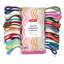 Incraftables Wax String for Bracelet Making Set (36 Colors