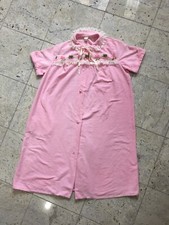 VTG 1950s pink cotton short sleeve robe housecoat duster