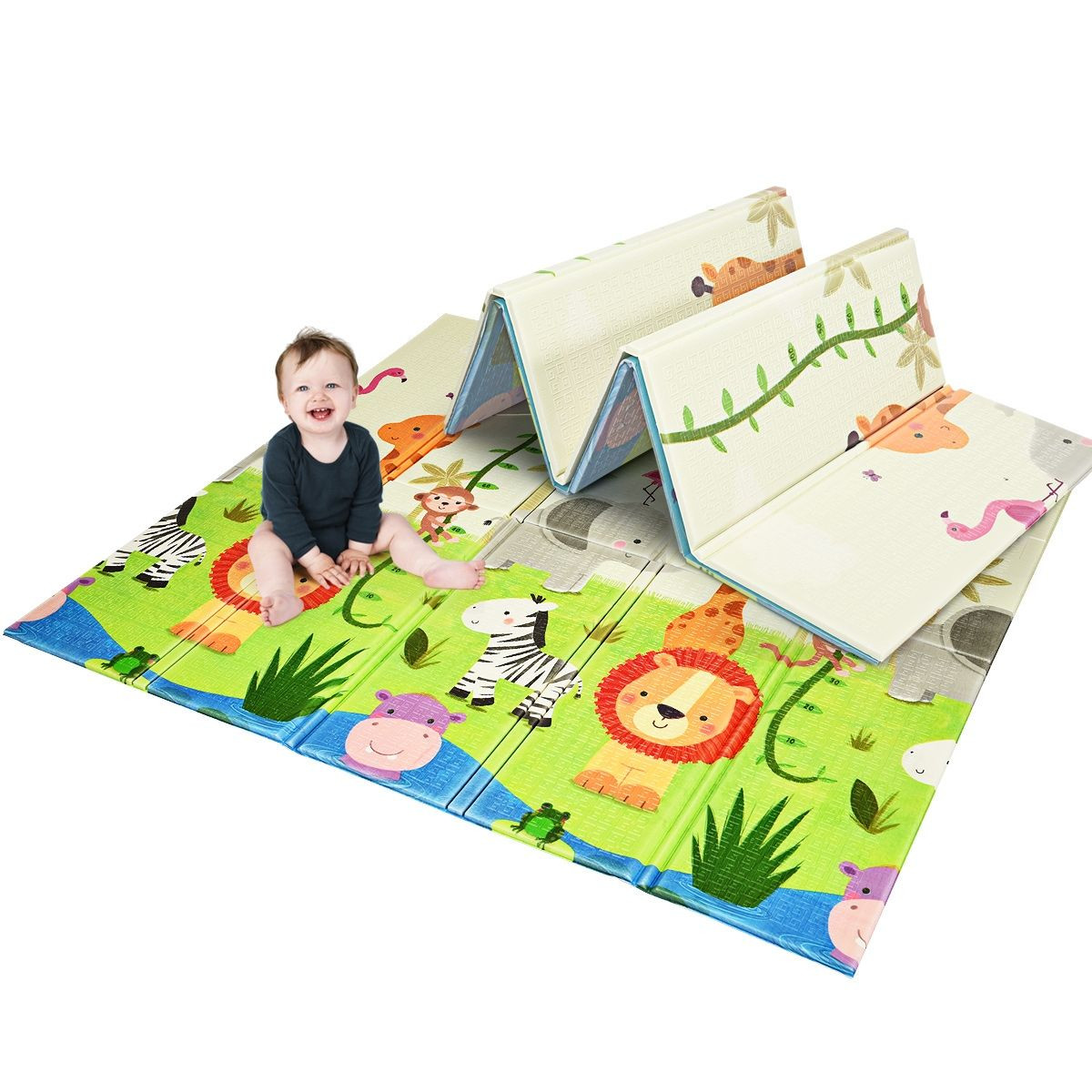 Tapis de jeu pliable bébé 200 x 180 cm pour salon et chambre