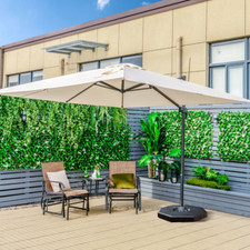 Parasol Déporté Inclinable 3X3M Avec Base Croisée Rotation À 360° 