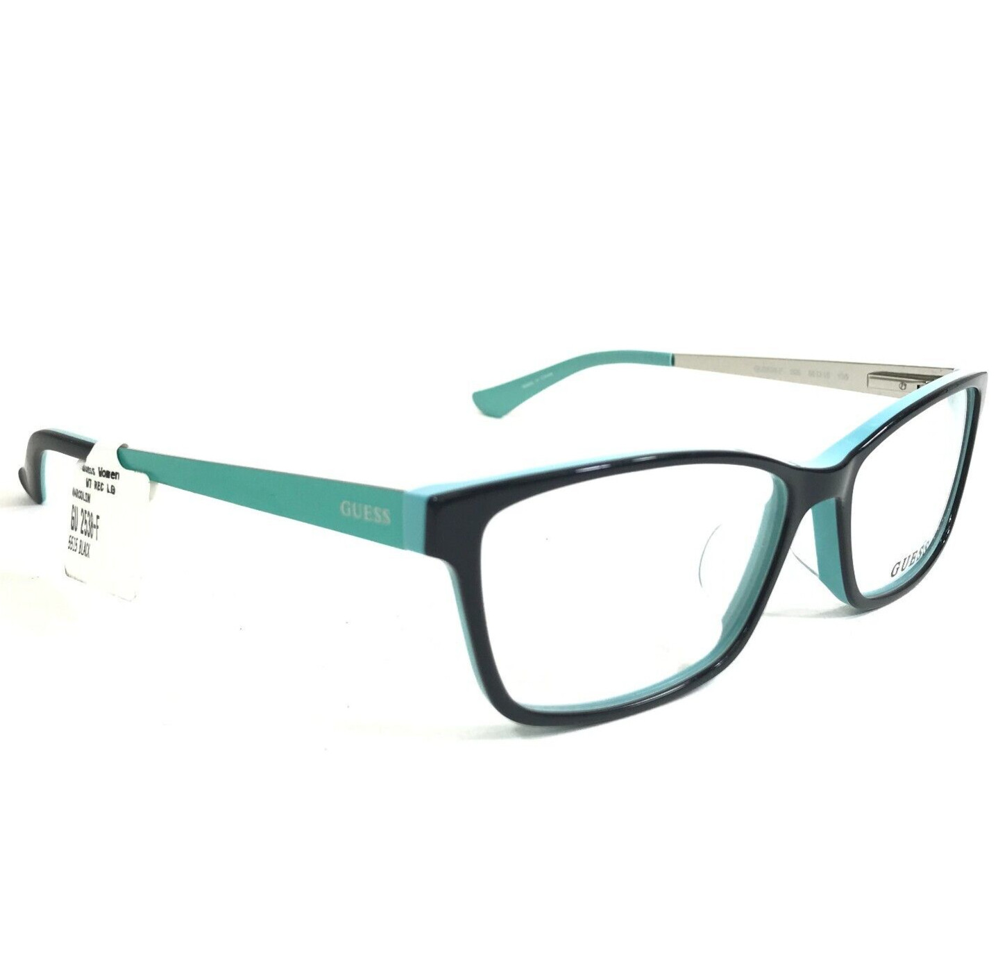 Оправа для очков Guess GU2538-F 005 Черная, синяя, серебристая прямоугольная 55-15-135