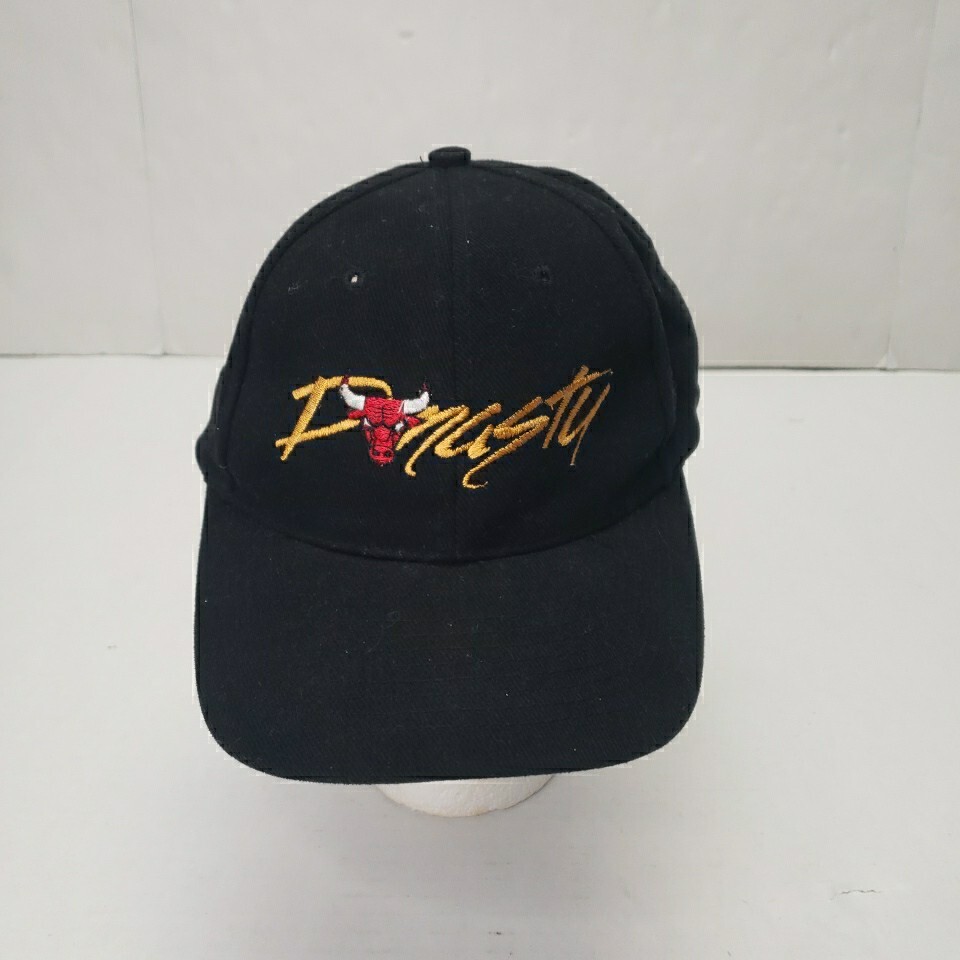 Vintage 90's Chicago Bulls Dynasty Snapback Hat Embroidered Black