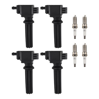 4X OEM Ignition Coil + Spark Plug For Ford Fusion Focus Lincoln 2.0L 2.3L UF670