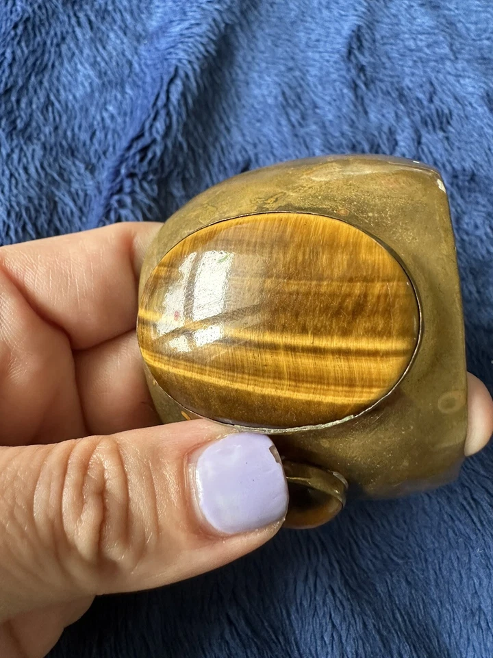 Латунный браслет-манжета Tigers Eye длиной 6 дюймов регулируемый - Изображение 3 из 4