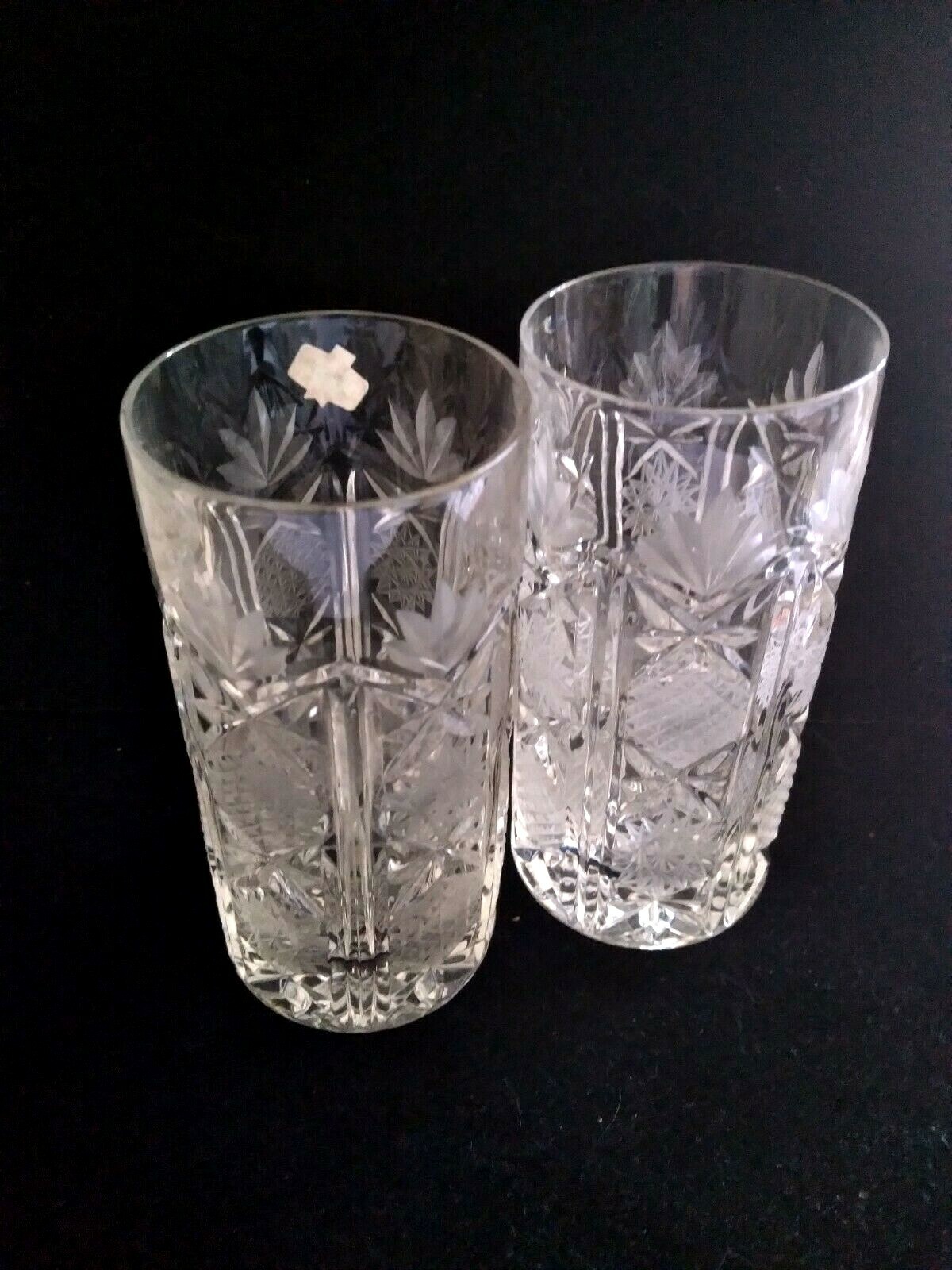 Set of 2 Kristal Zajecar Yugoslavia Crystal 24 Lead Crystal Highball