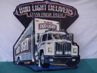 Bud Light Delivers Clean Fresh Taste Semi Truck Tin Metal Vintage Sign 1991
