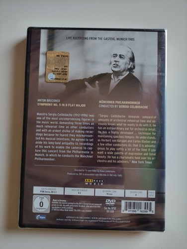 Celibidache - Bruckner, Symphony N.5 / 1 DVD sigillato / ArtHaus Musik - Foto 2 di 2