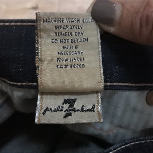 7 For All Mankind Dojo Cropped Jeans Dark Wash Wide Leg Mid Rise Sz 26 - Picture 8 of 8