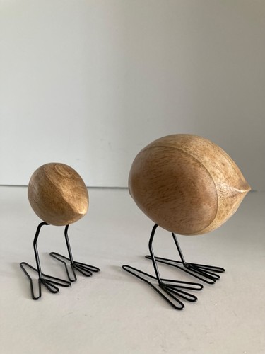 Juego de 2 estatuillas de aves estilo MCM de alambre de madera abstractas de alambre de Ikea Fiskelage - Imagen 9 de 14