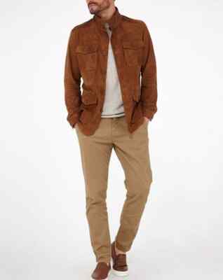 Elegant Brown Field Suede Leather Jacket Men Suede Jacket Made To Measure Jacket