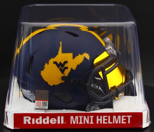 WEST VIRGINIA WVU MOUNTAINEERS NCAA Riddell SPEED Mini Football Helmet - Picture 3 of 3