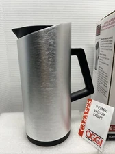 OGGI Thermal Vacuum Carafe Silver And Black 1 Lt. 8 Hr Retention Heat