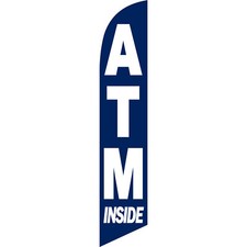 ATM Inside 2 1/2 ft X 11 1/2 ft Windless Swooper Flag Hardware Not Included 