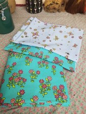 Kidz Mix Full Size Reverseable Flat Sheet  2 Pillowcases Floral  Butterflies