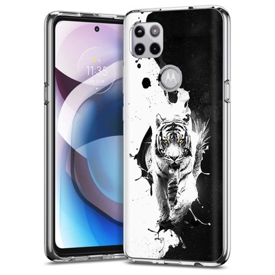 Total Guard Cover Case for Motorola One 5G Ace, Ying Yang Tiger