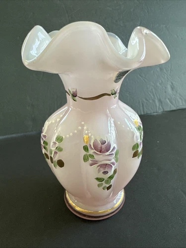 Shelley Fenton Charleton Collection Rose 2003 Melon Vase HP By T Mendenhall