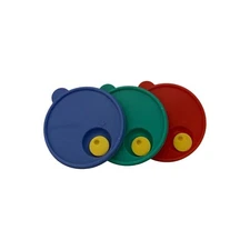 Tupperware Vintage CrystalWave Seal Stack MAGNET-3 Vented Lids Red Green Blue