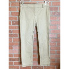 Eileen Fisher Women's Organic Cotton Chino Ankle Pants Pockets Tan Size 4