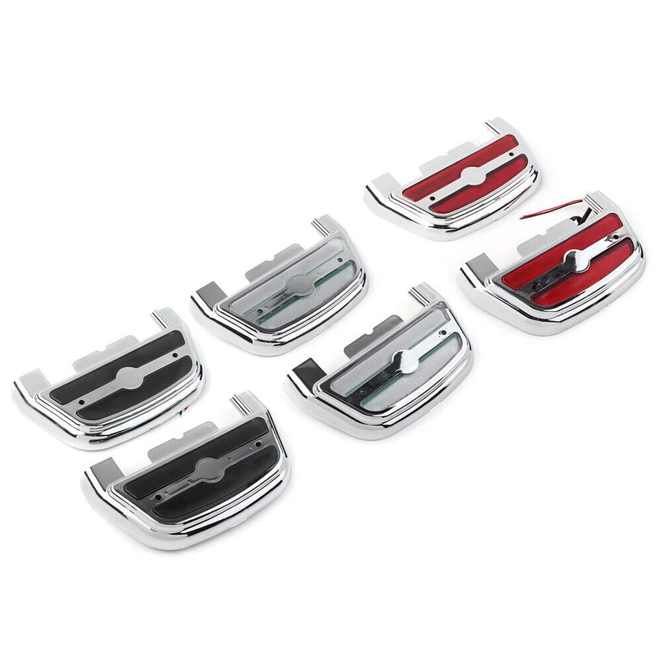 Cubierta de estribo de pasajero con luz LED para Harley Touring Road King Foto 4 de 4