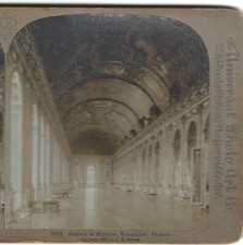 1900, Gallery of Mirrors, Versailles Palace, France, "Art Nouveau" Stereoview