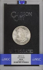1880-CC GSA NGC MS66 Morgan Silver Dollar Box + COA 6974075-001