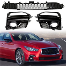 For 2014 2015 2016 2017 Infiniti Q50 Sport Front Lower Grille & Fog Light Cover
