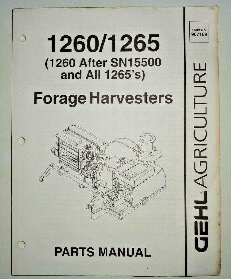 Gehl 1260 1265 Forage Harvester Parts Manual Catalog Book Origin
