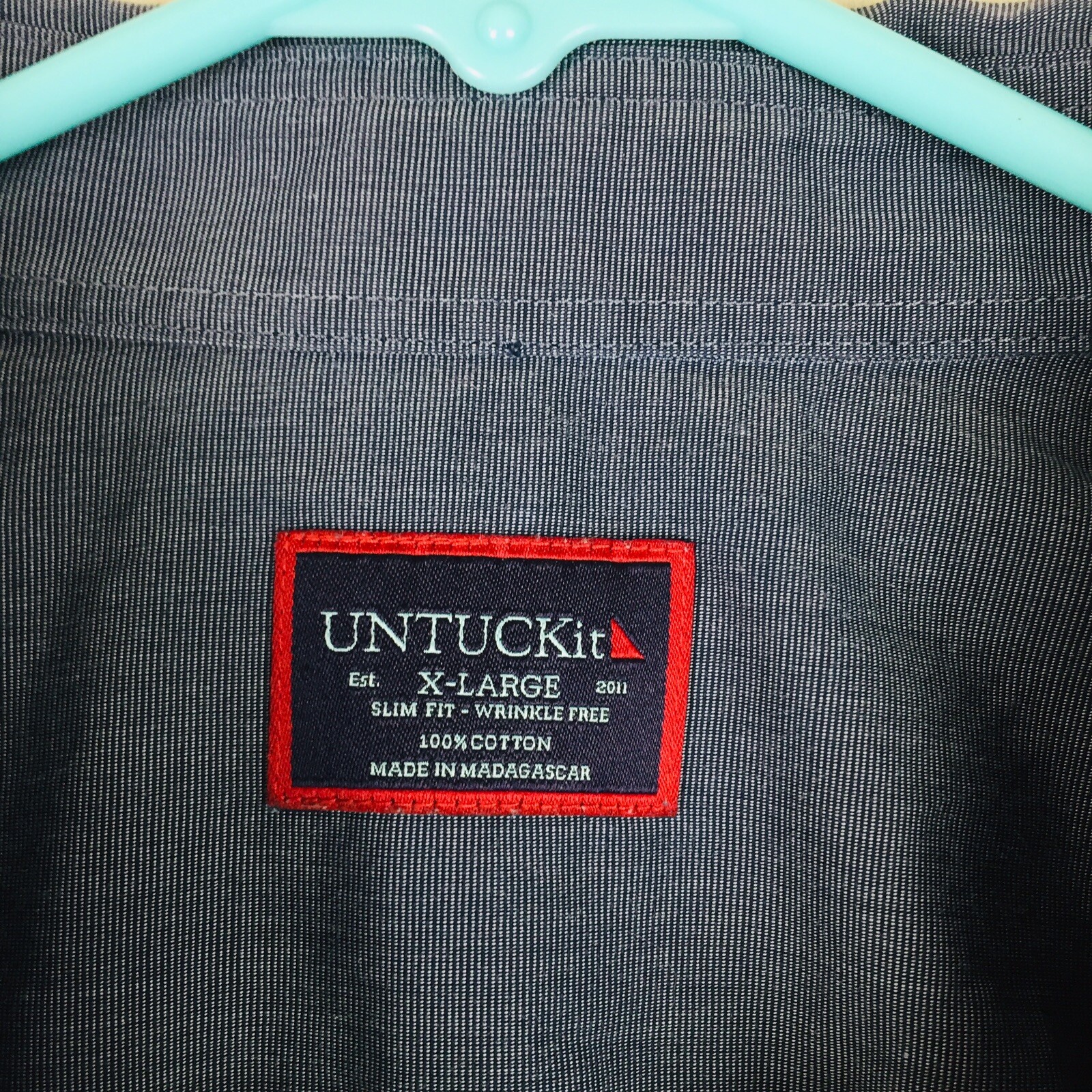 UNTUCKit Men Gray Solid Button Up Long Sleeve Shi… - image 2