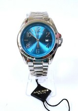 NEW-AKRIBOS XXIV SILVER TONE,BLUE DIAL BRACELET MEN'S WATCH AK822