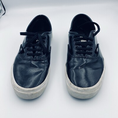 Van's Black Patent Leather Lace Up Skater Shoes Unisex Men's Size