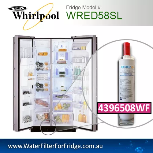 WRED58SL Fridge Water Filter Replacement 4396508 Aqua Blue H2O - Picture 1 of 5