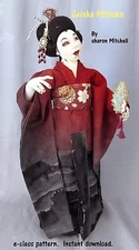 Cloth Art Doll CD Pattern/Class Tutorial "Geisha Mitsuko" by Sharon Mitchell