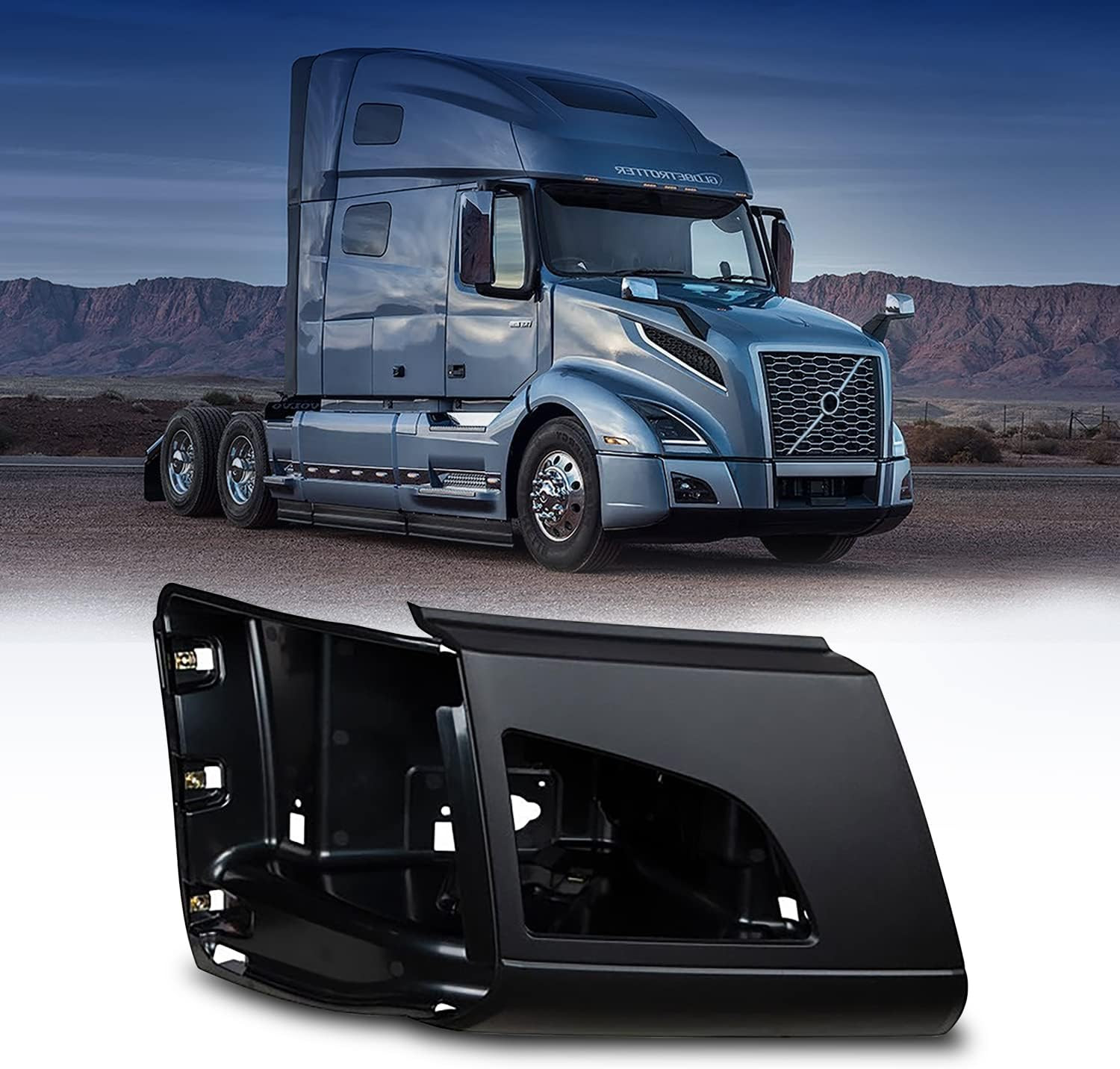 For 2018-2024 Volvo VNL Truck Corner Bumper Right Passenger W/Fog Light Hole