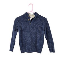 Cat Jack Boys Pullover Sweater Size S 5-7 Dress Preppy Casual Blue Mock Neck