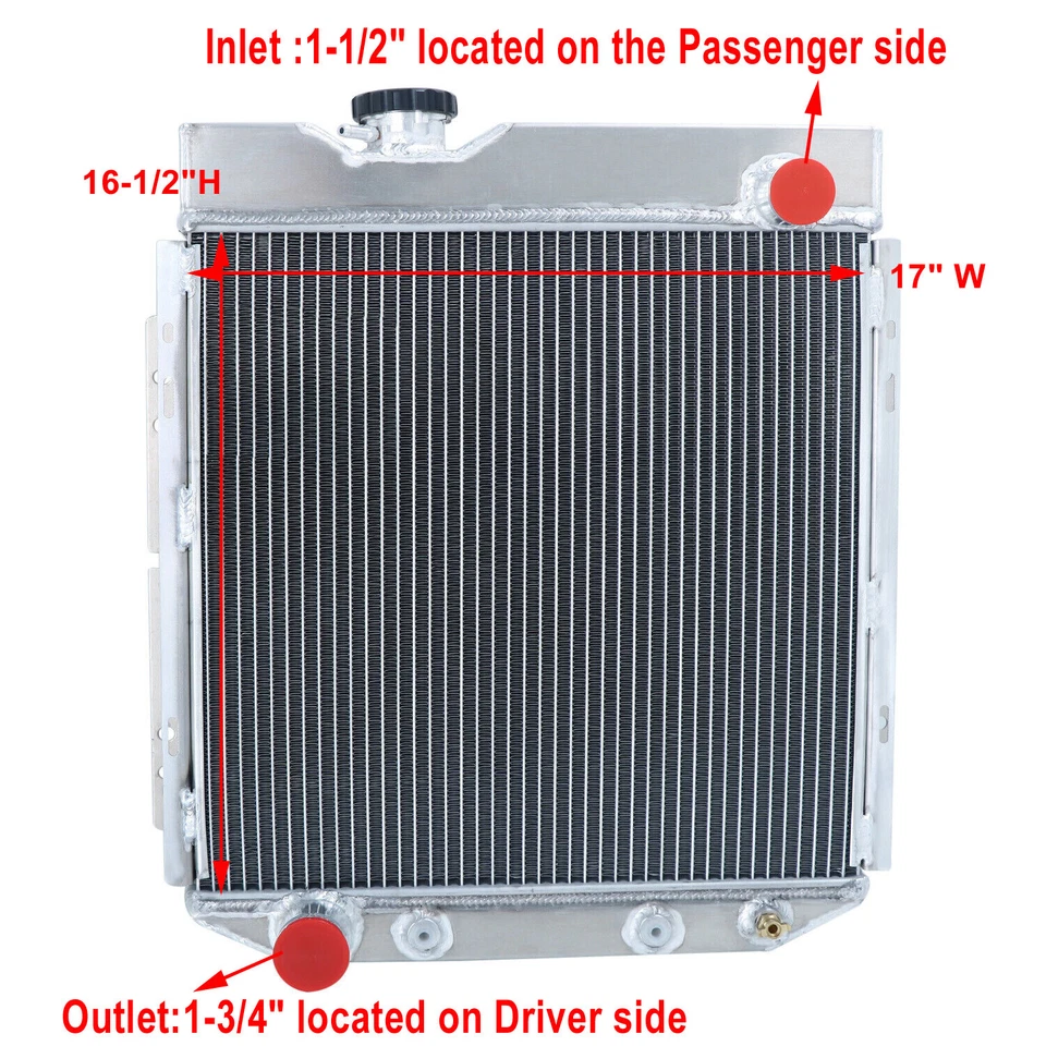 3 Row Radiator Fit 1960-66 Ford Falcon Mustang Econoline Ranchero Mercury Comet — 第 4/4 张图片