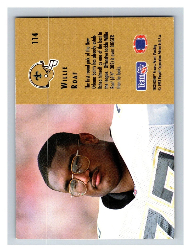 1993 Playoff Contenders #114 Willie Roaf - Image 2 of 2