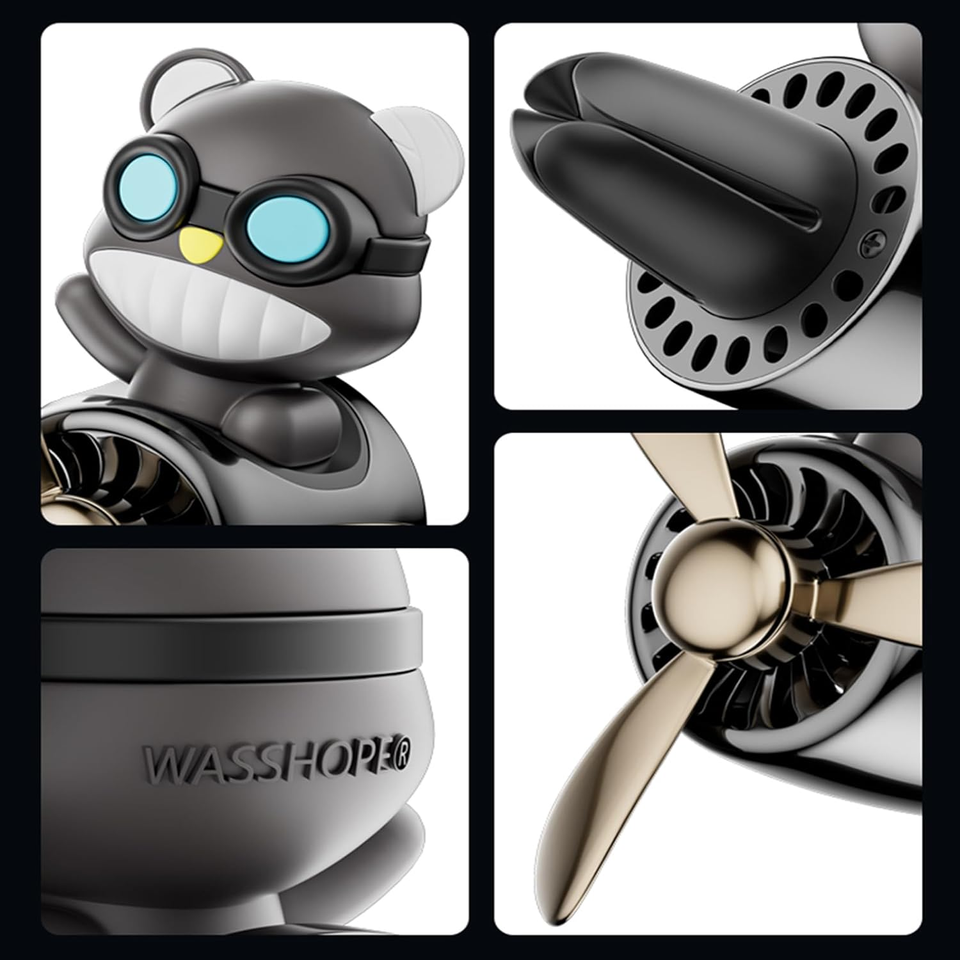 Cartoon Bear Pilot Car Air Freshener, Animal Car Air Fresheners Vent